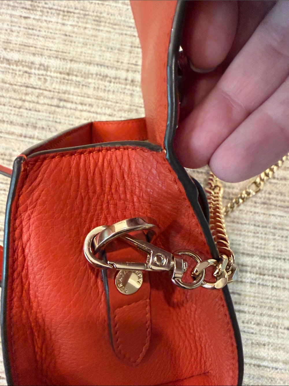 Strathberry Mini Crossbody in Burnt Orange with Gold Chain - Picture 12 of 16
